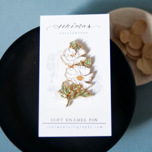 Enamel Pin - White Matilija Poppy