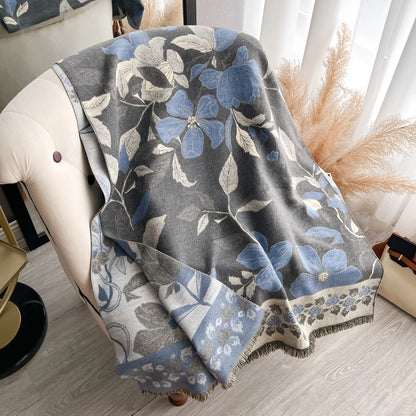 Reversible Wrap - Blue / Gray Vintage Floral