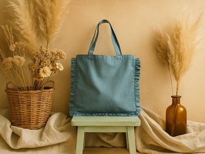 Canvas Colored Tote Bag - Blue