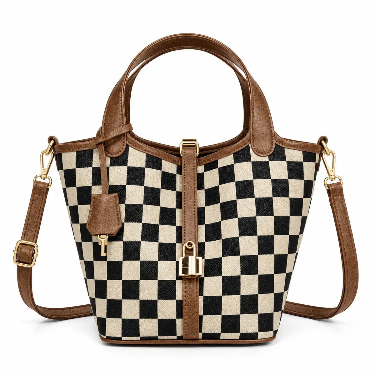 Shoulder Crossbody Tote Bag - Brown