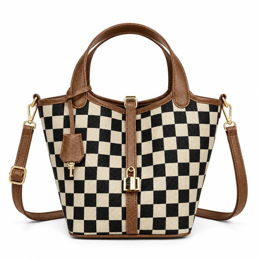 Shoulder Crossbody Tote Bag - Brown