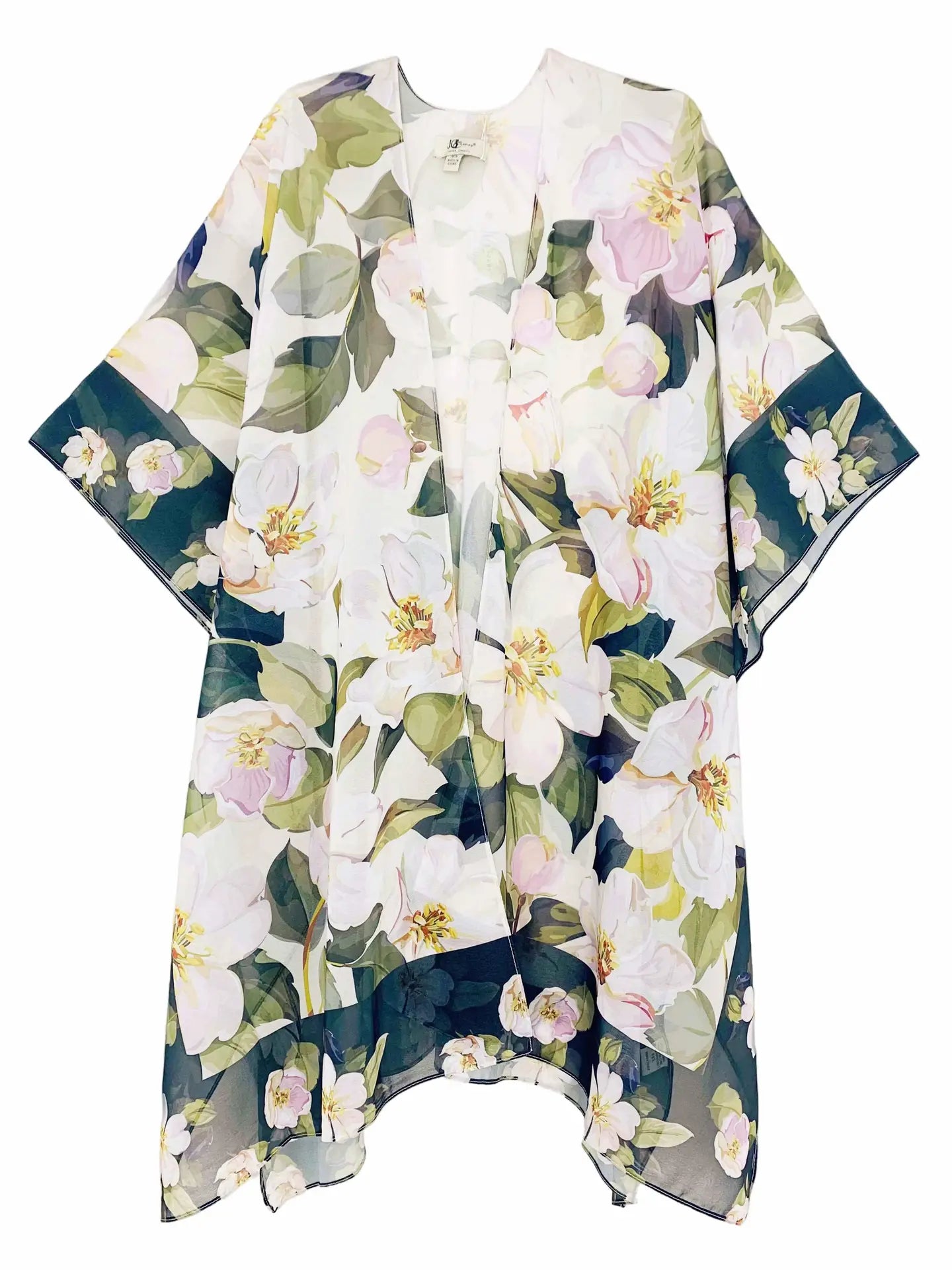 Kimono - Green Pink Border Accent