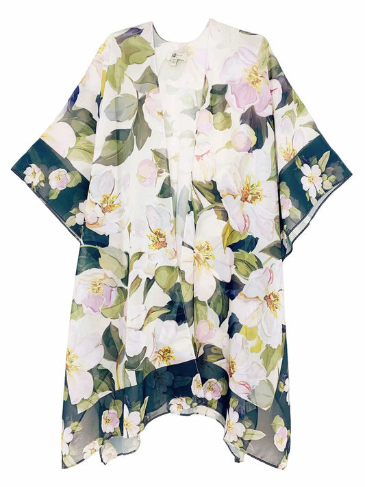 Kimono - Green Pink Border Accent