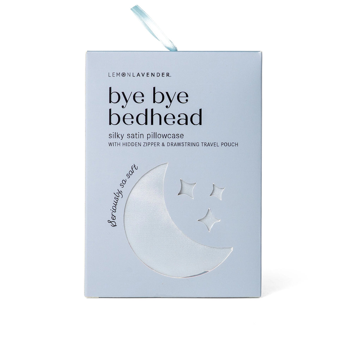 Bye Bye Bedhead Silky Satin Pillow - Solid Blue