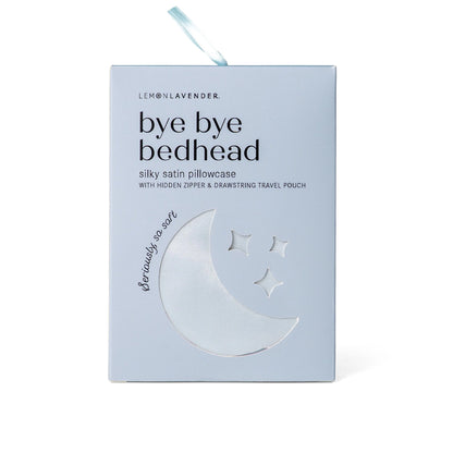 Bye Bye Bedhead Silky Satin Pillow - Solid Blue