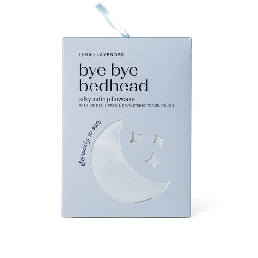 Bye Bye Bedhead Silky Satin Pillow - Solid Blue