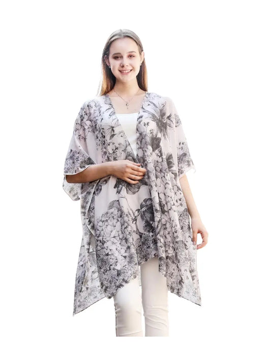 Kimono - Grey Hydrangea