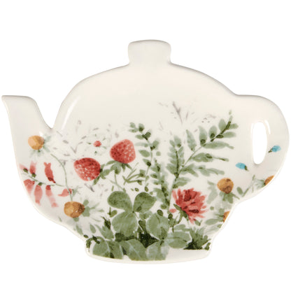 Tea Bag Holder - Red Green Floral
