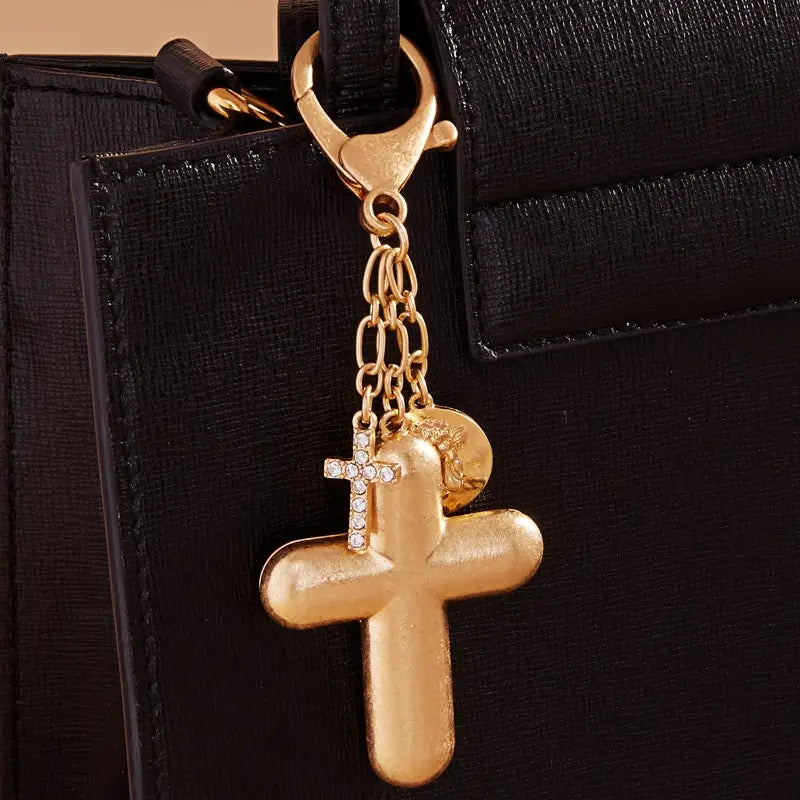 Bag Charm Keychain - Puffy Cross Multi Charm