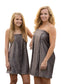 Minky Dot Bath Wrap - Gray