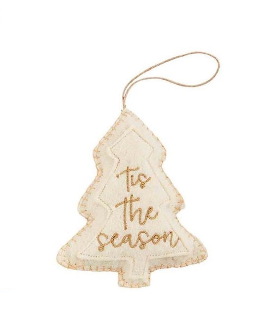 Gold Felt Ornament - Tis The Season