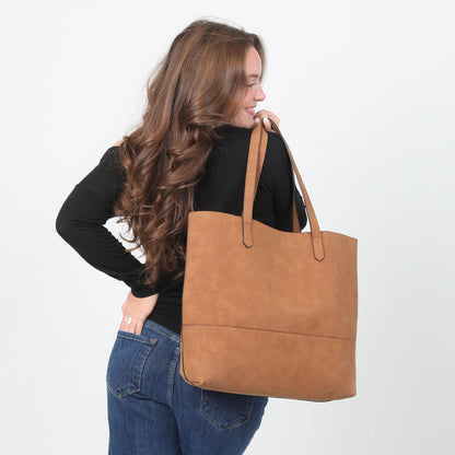 Taylor Tote - Camel Suede
