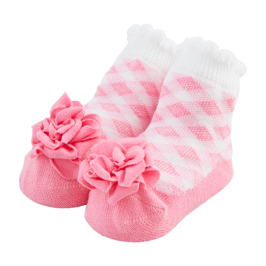 Baby Socks - Gingham Flower