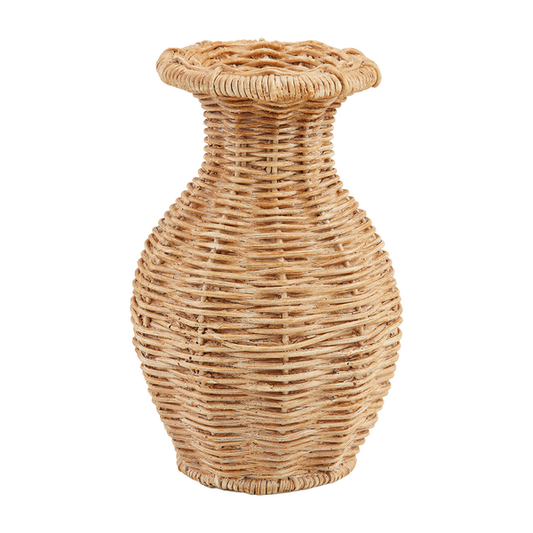 Resin Basket Weave Vase - Flared