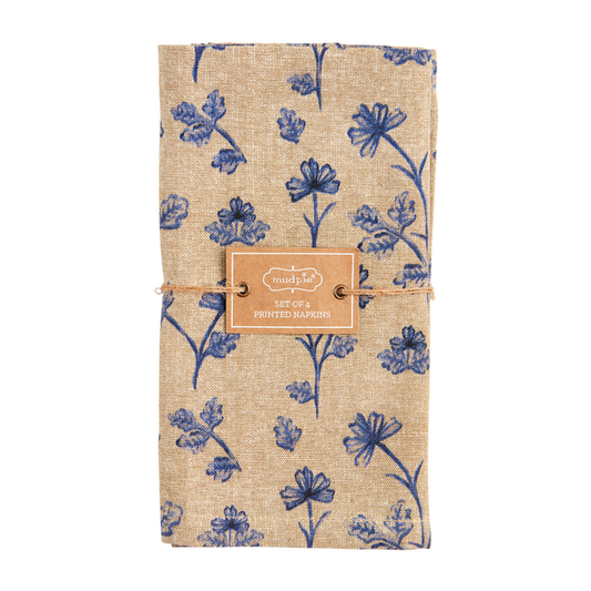 Cloth Napkin Set - Blue Floral