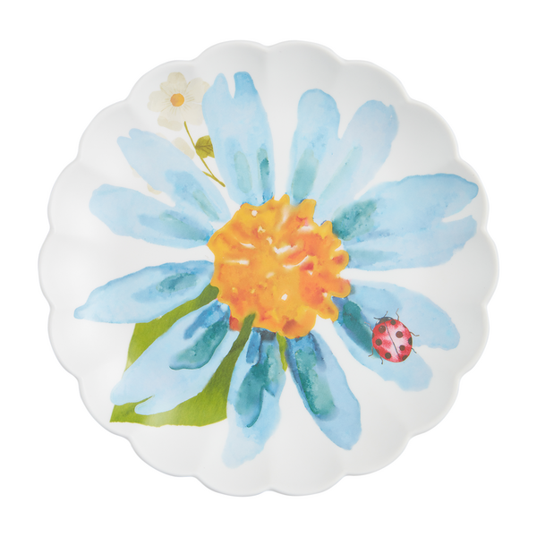 Melamine Outdoor Plate 7.5in - Blue Floral