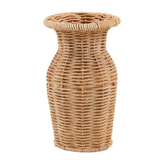 Resin Basket Weave Vase - Skinny