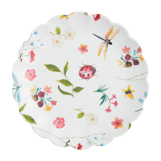 Melamine Outdoor Plate 7.5in - White Floral