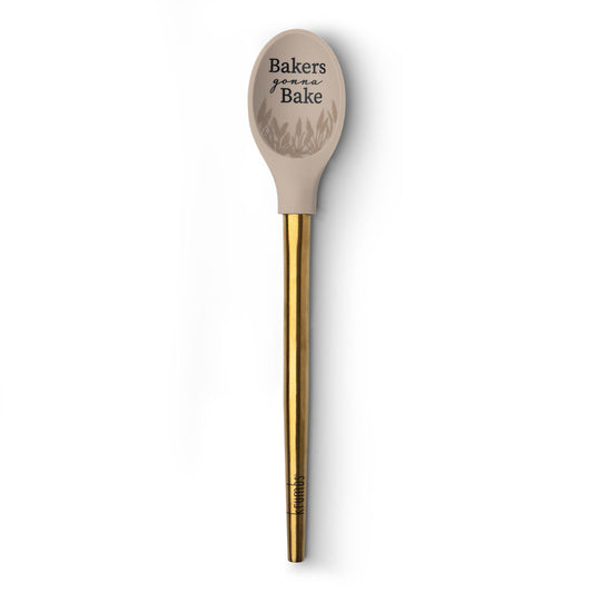 Spoon w/ Metallic Gold Handle - Bakers Gonna Bake