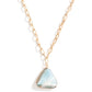 Natural Stone Necklace on link Chain - Amazonite