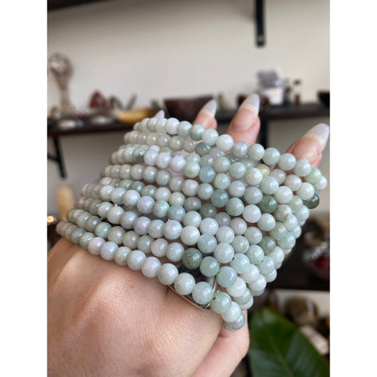 Crystal Beaded Bracelet - Burma Jade