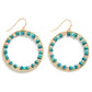 Circular Earrings - Teal Faceted Beaded Details