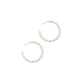 Chain Link Hoop Earrings - Silver