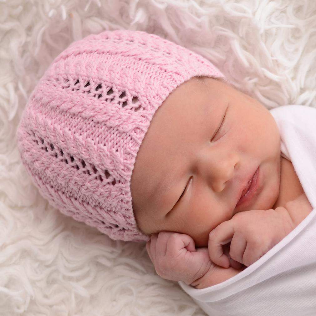 Bonnet - Pink Lace Beanie (Newborn 6-9lbs) – Brissonté Gifts