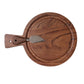 Round Acacia Wood Cheese Board W Knife