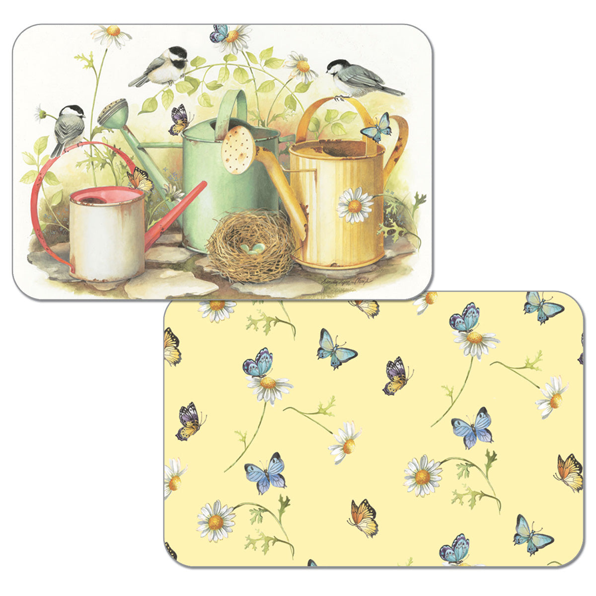 Plastic Placemat – Chickadees And Butterflies