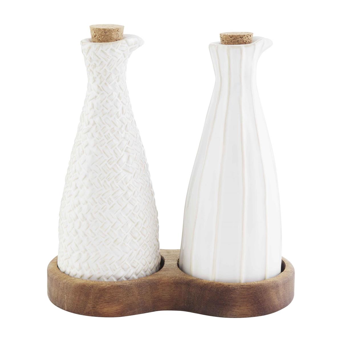 Textured Stoneware Oil & Vinegar Set