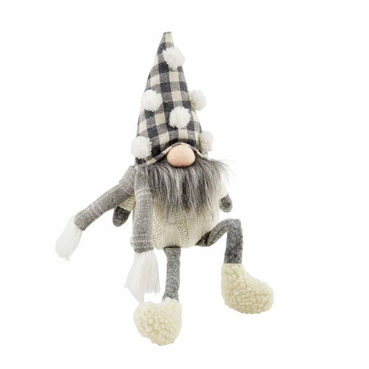 Dangle Leg Gnome - Neutral Plaid Hat