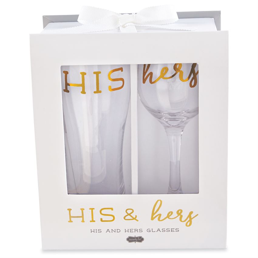 His and Hers Beer Wine Glass Set