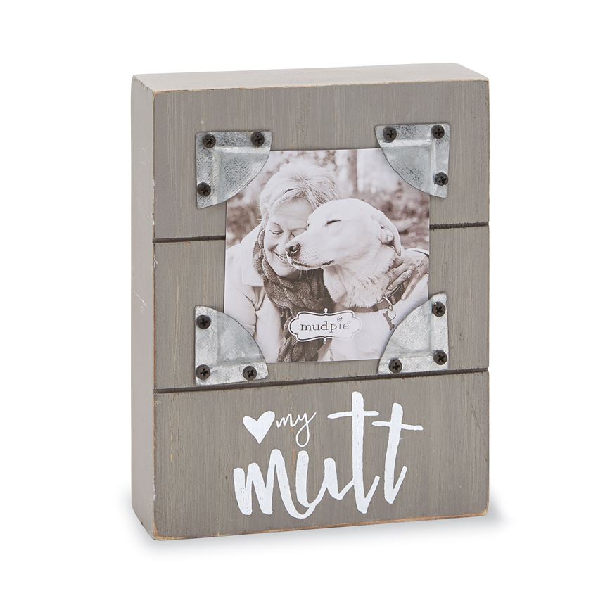 My Mutt Wood & Tin Block Picture Frame
