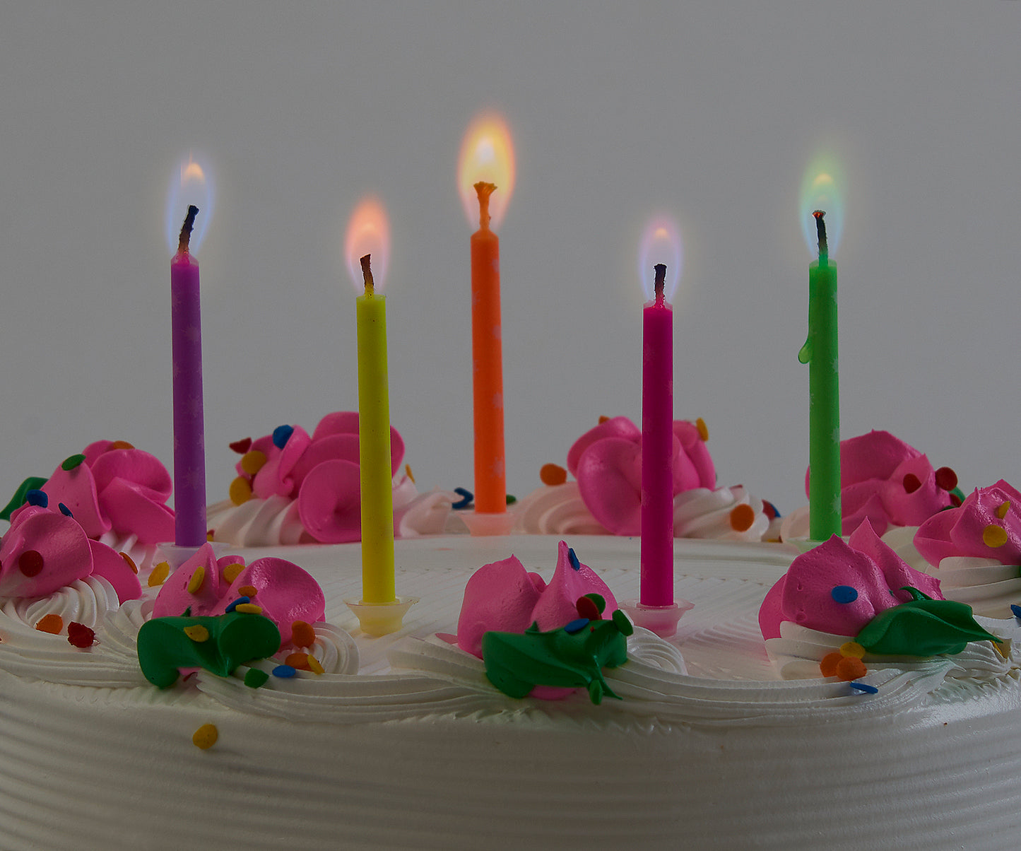 Colored Flame Bday Candles - Lets Eat Cake