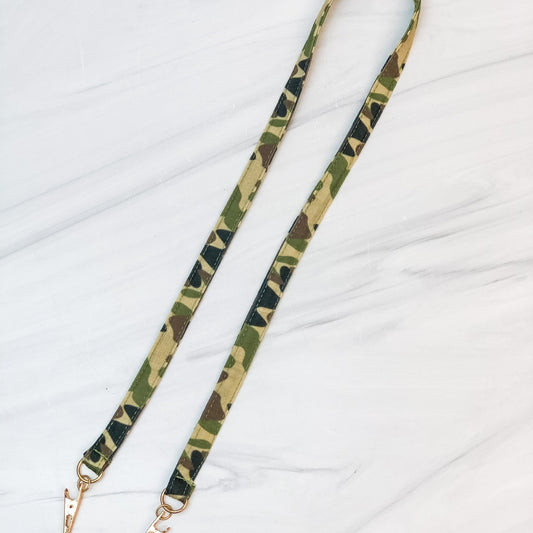 Face Mask Lanyard - Camo Green