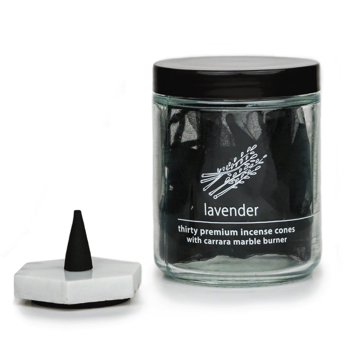 Incense Cones & Marble Burner - Lavender