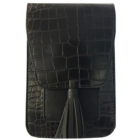 Harper Crossbody - Black Croc
