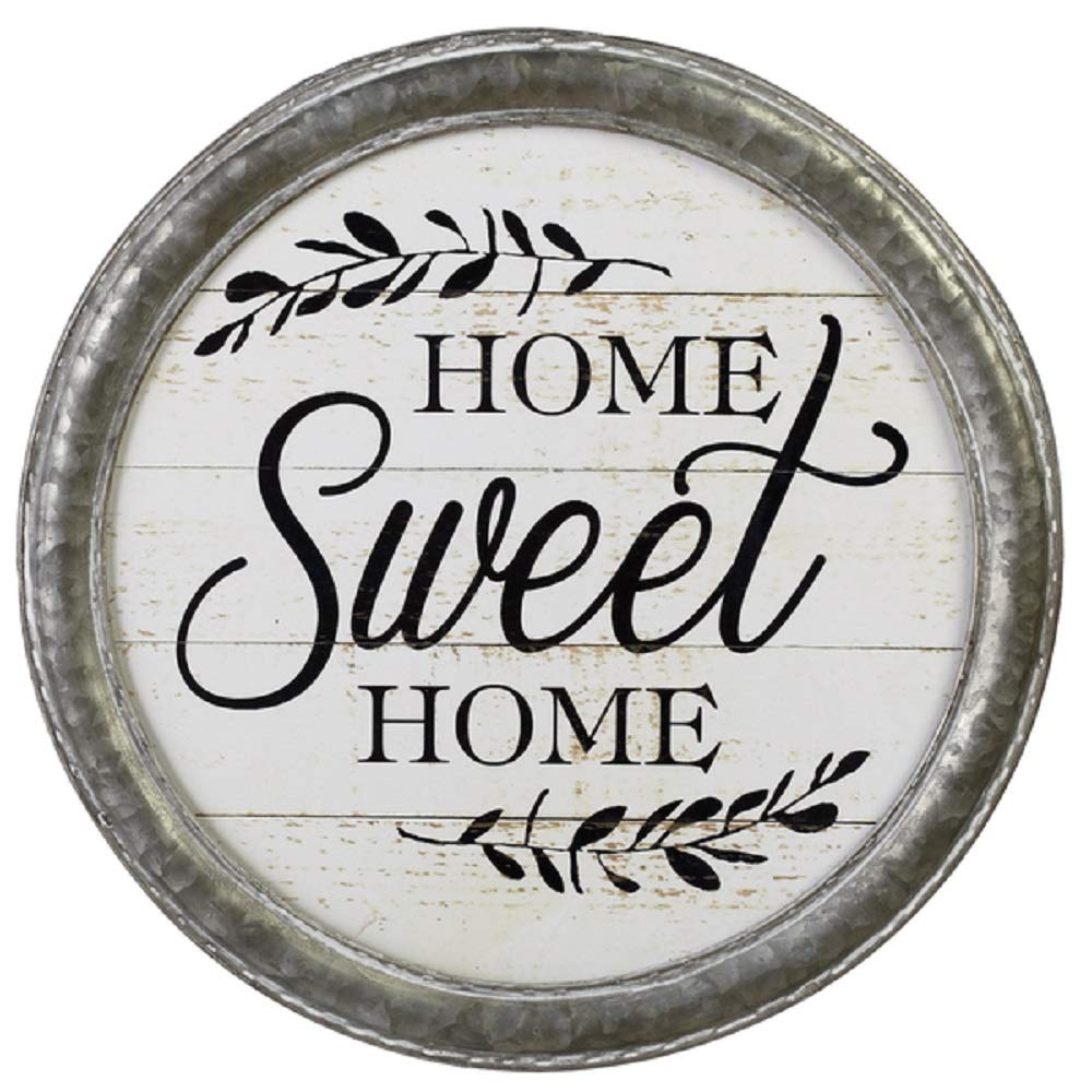 Home Sweet Home Galvanized Frame Round Sign