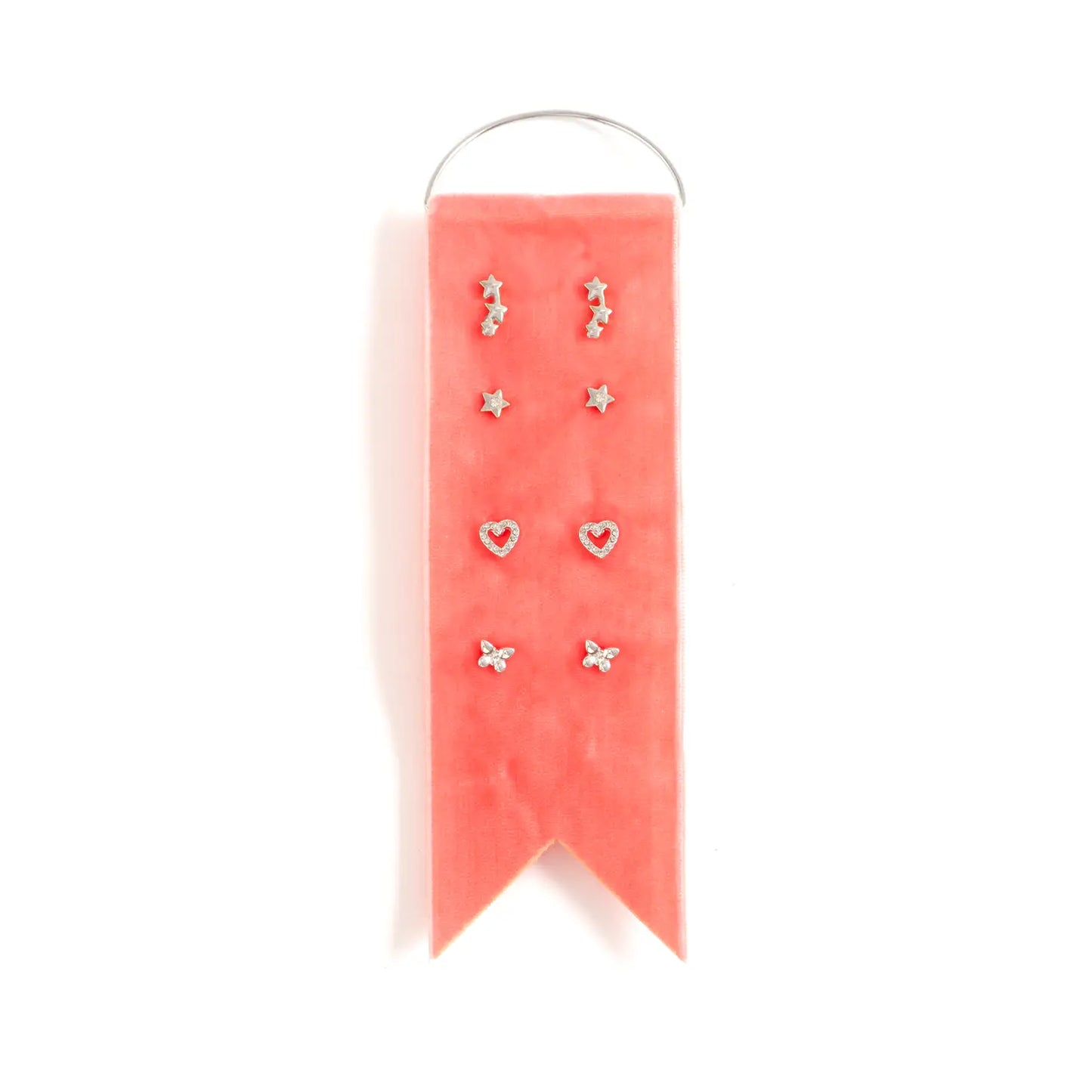 Delicate Earring Velvet Gift Set - Pink