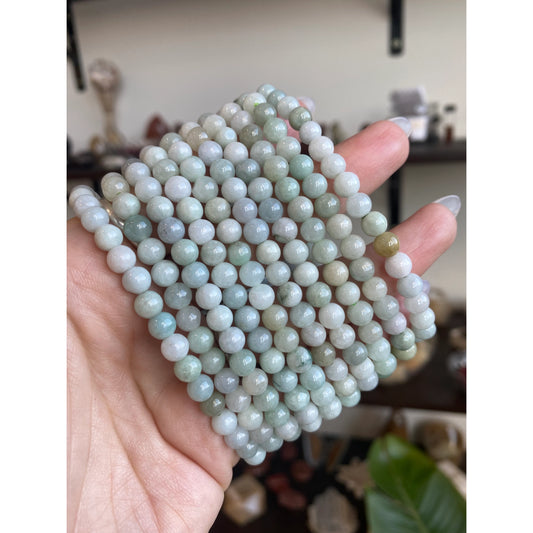 Crystal Beaded Bracelet - Burma Jade