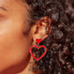 Sweet Heart Earrings Red - Large
