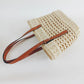 Woven Straw Cord Basket Tote - Tan