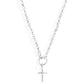 Cross Thick Chain Necklace - Silver