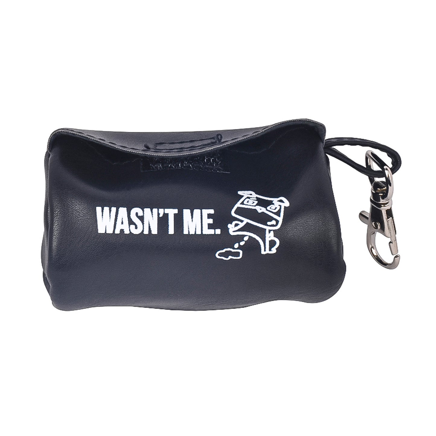 Pet Waste Pouch w/ Metal Clip & Two Rolls of Disposable Bags - Black