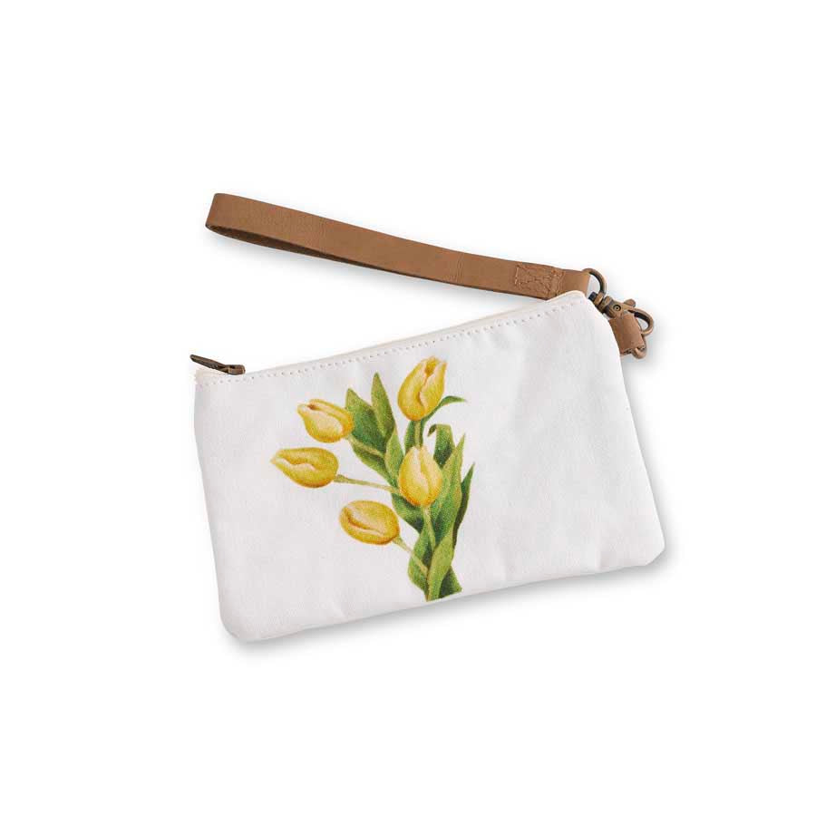 Canvas Wristlet - Yellow Tulip
