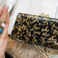 Trifold Wallet - Black Gilded Flowers