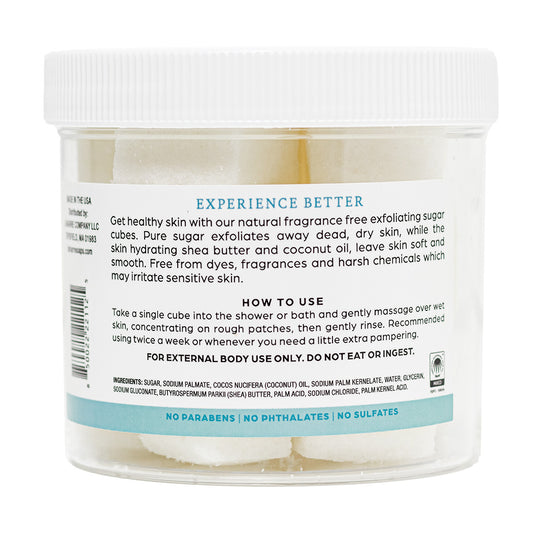 Natural Exfoliating Sugar Cubes - Fragrance Free