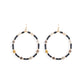 Large Stone & Crystal Earrings - Black