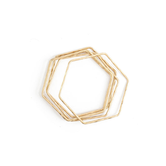 Hexagon Bracelets - Gold (set of 5)